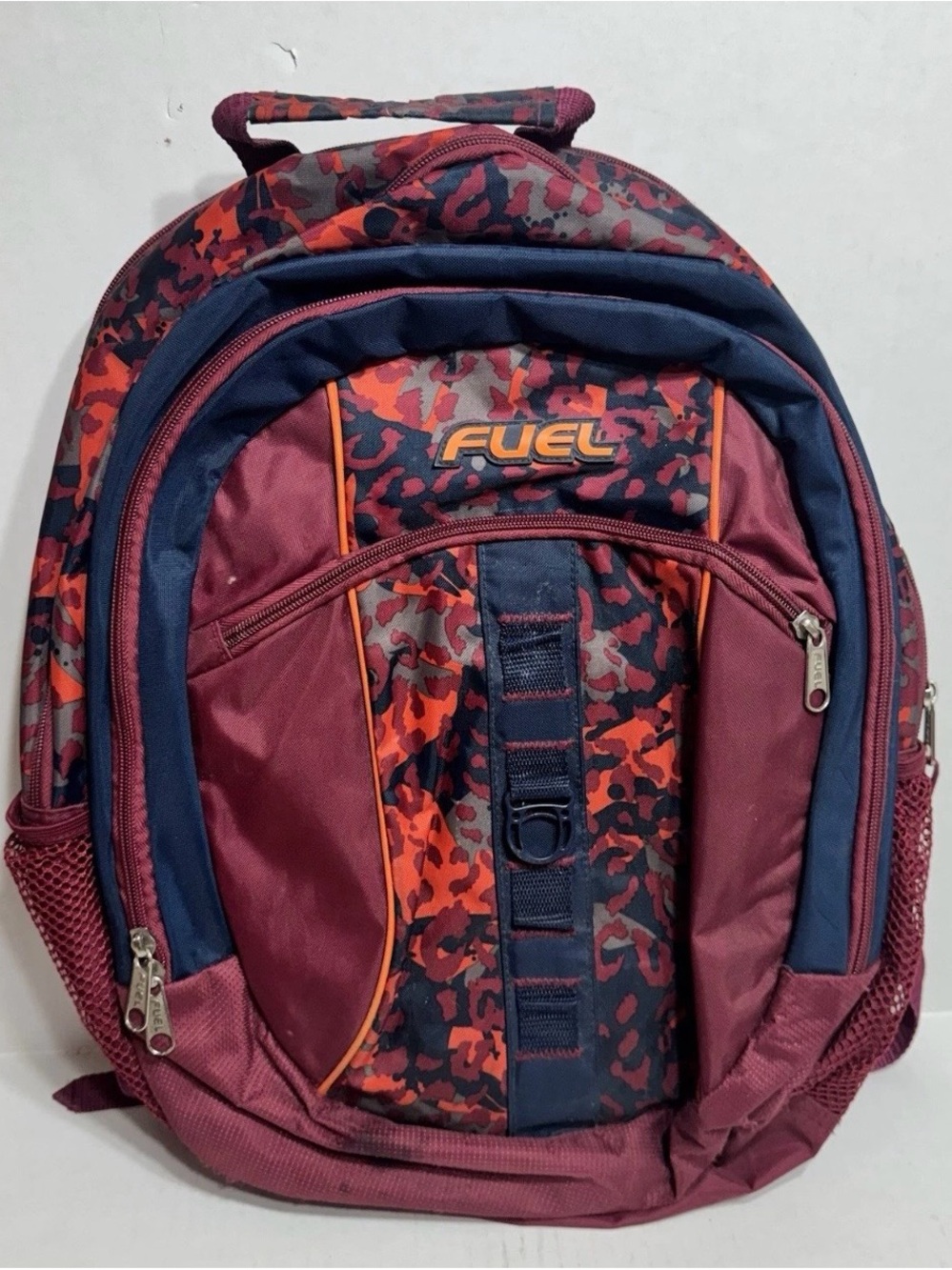 Fuel Unisex Dynamic Active Backpack Red Cranberry Cheetah Camo School Laptop